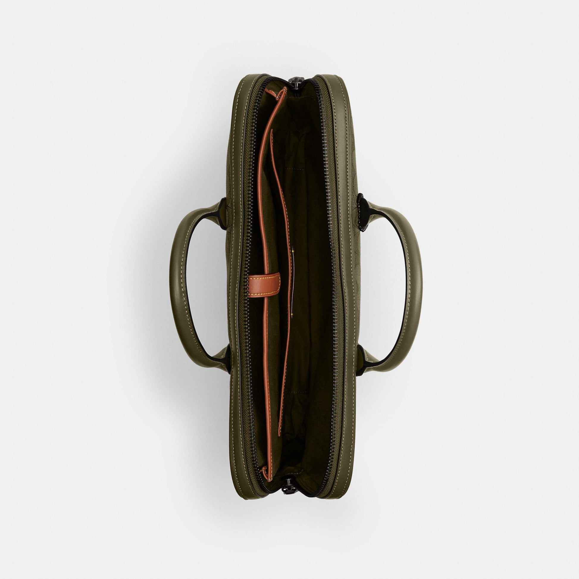 CAK97-THEO WORK BAG IN SIGNATURE JACQUARD-Olive Drab