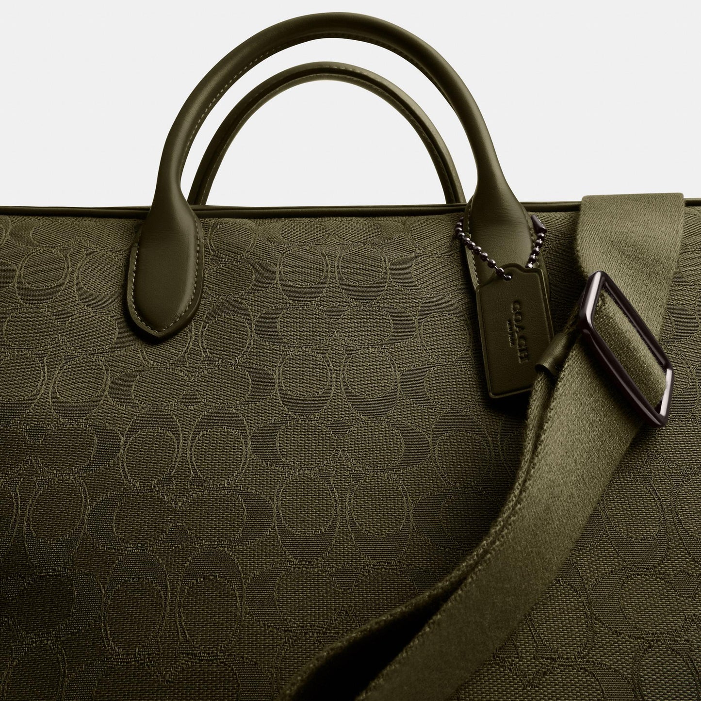 CAK97-THEO WORK BAG IN SIGNATURE JACQUARD-Olive Drab
