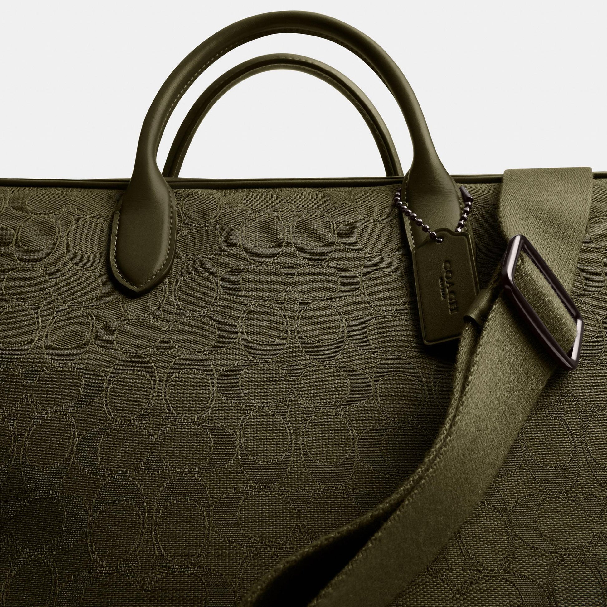 CAK97-THEO WORK BAG IN SIGNATURE JACQUARD-Olive Drab