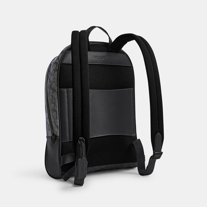 CAK98-THEO BACKPACK IN SIGNATURE JACQUARD-BLACK