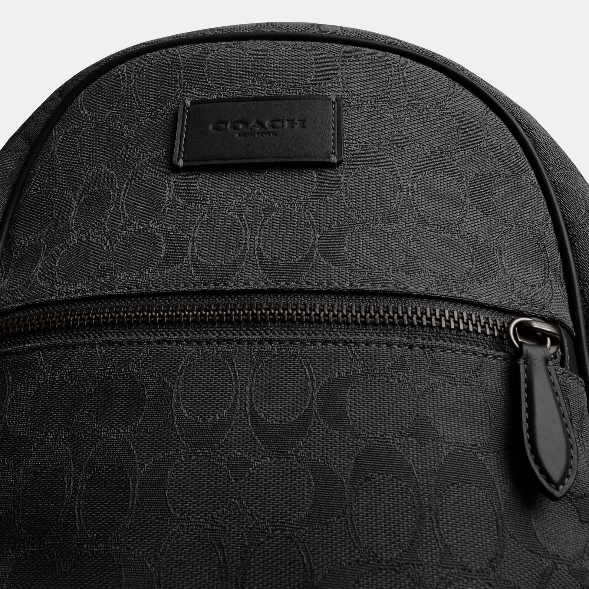 CAK98-THEO BACKPACK IN SIGNATURE JACQUARD-BLACK