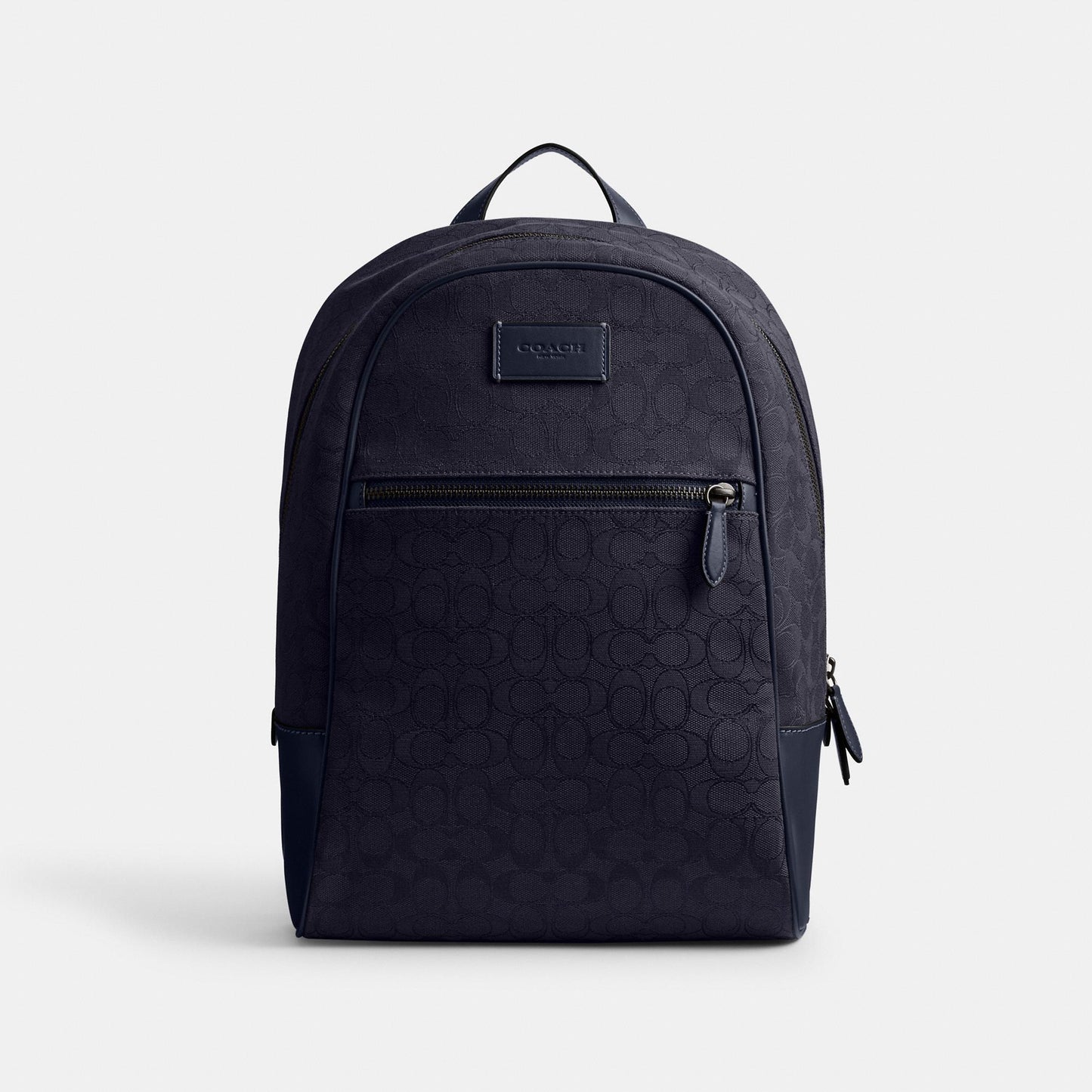 CAK98-THEO BACKPACK IN SIGNATURE JACQUARD-Midnight Navy