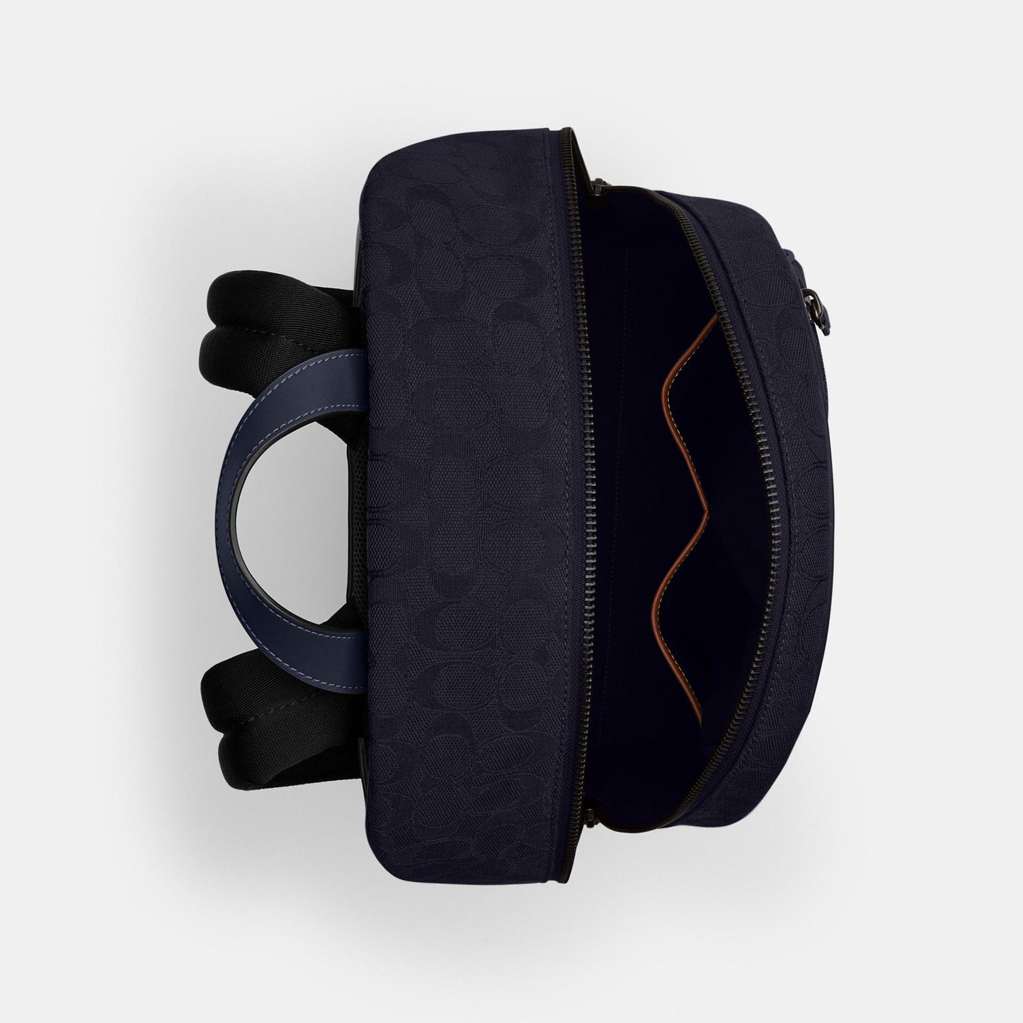 CAK98-THEO BACKPACK IN SIGNATURE JACQUARD-Midnight Navy