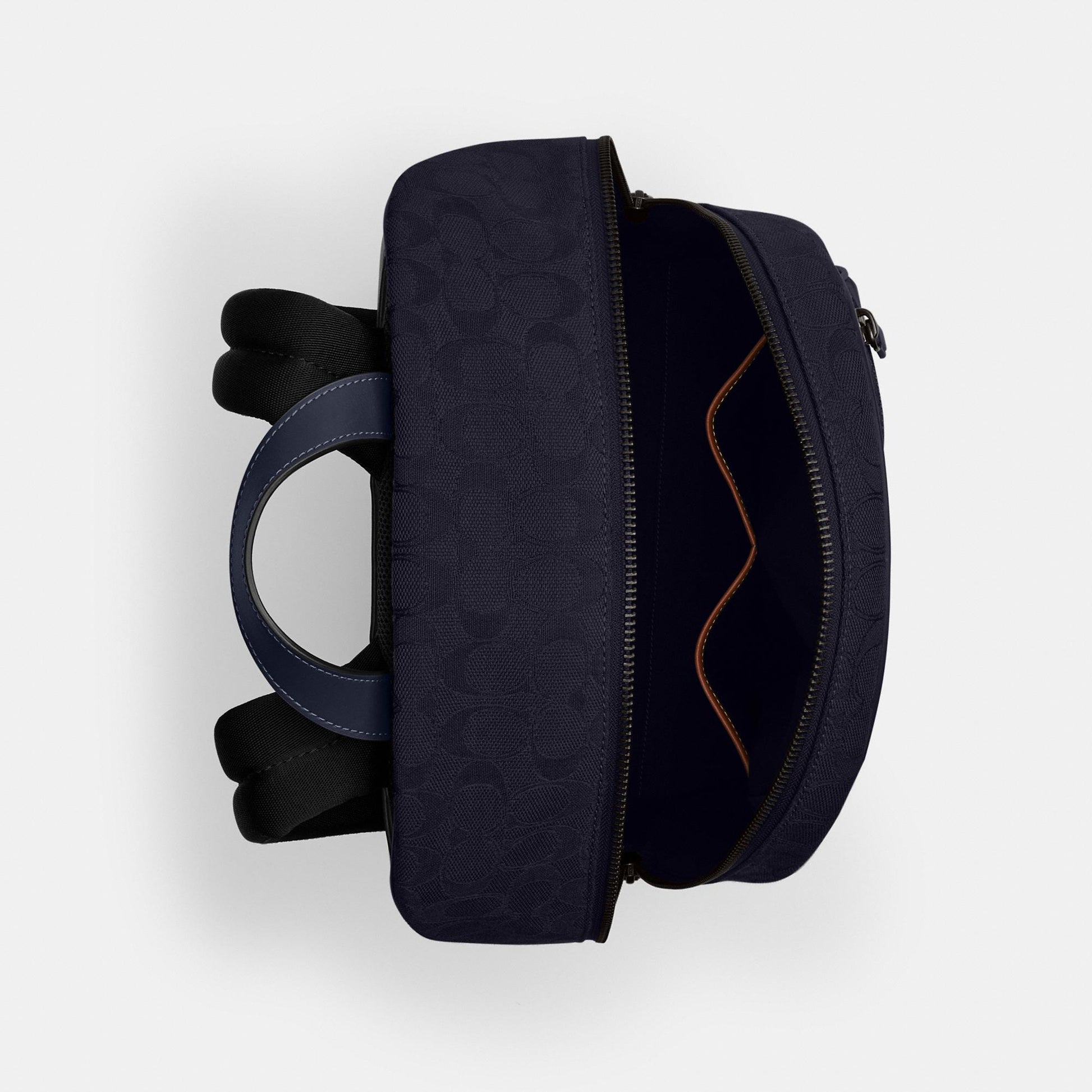 CAK98-THEO BACKPACK IN SIGNATURE JACQUARD-Midnight Navy