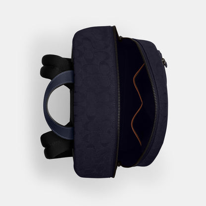 CAK98-THEO BACKPACK IN SIGNATURE JACQUARD-Midnight Navy
