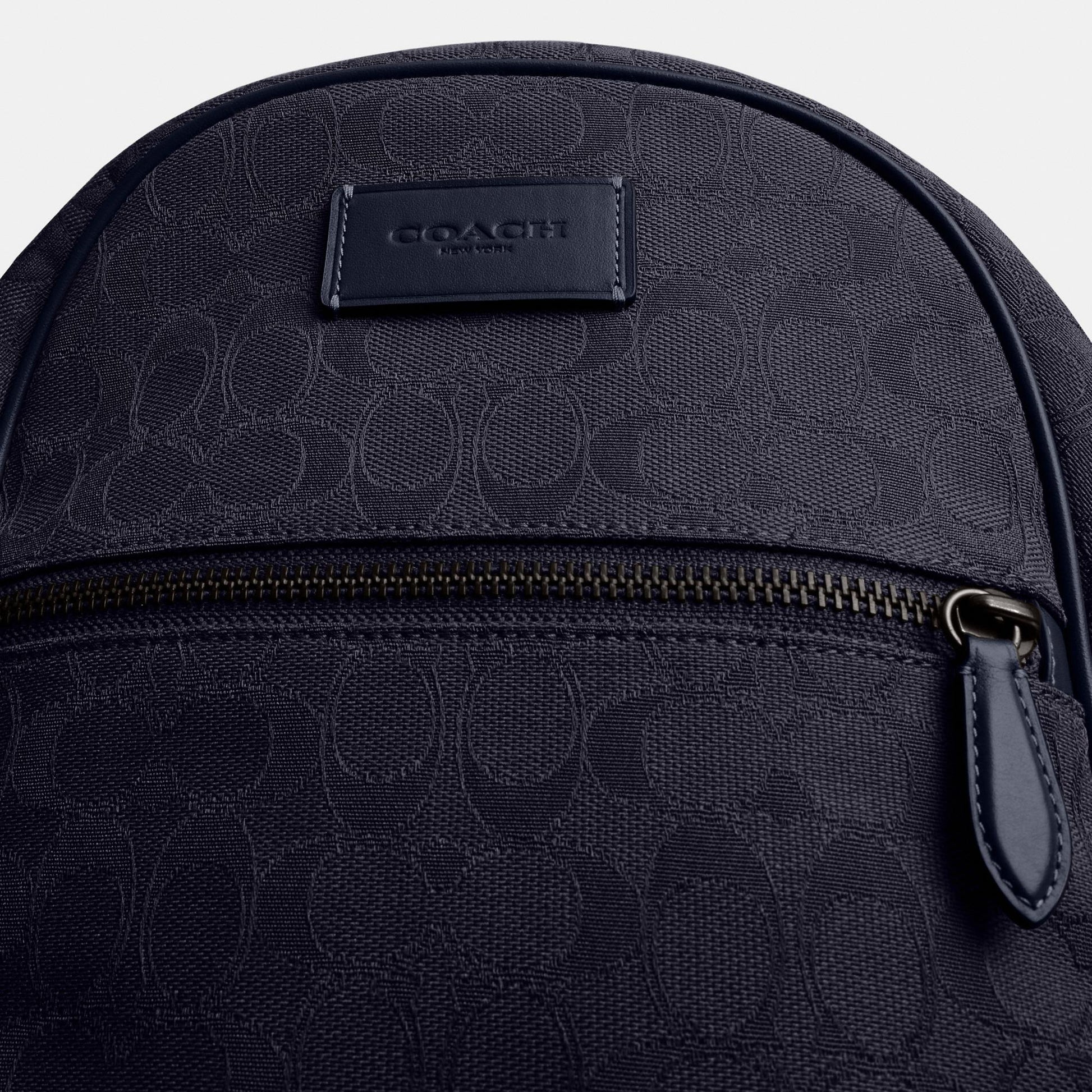 CAK98-THEO BACKPACK IN SIGNATURE JACQUARD-Midnight Navy