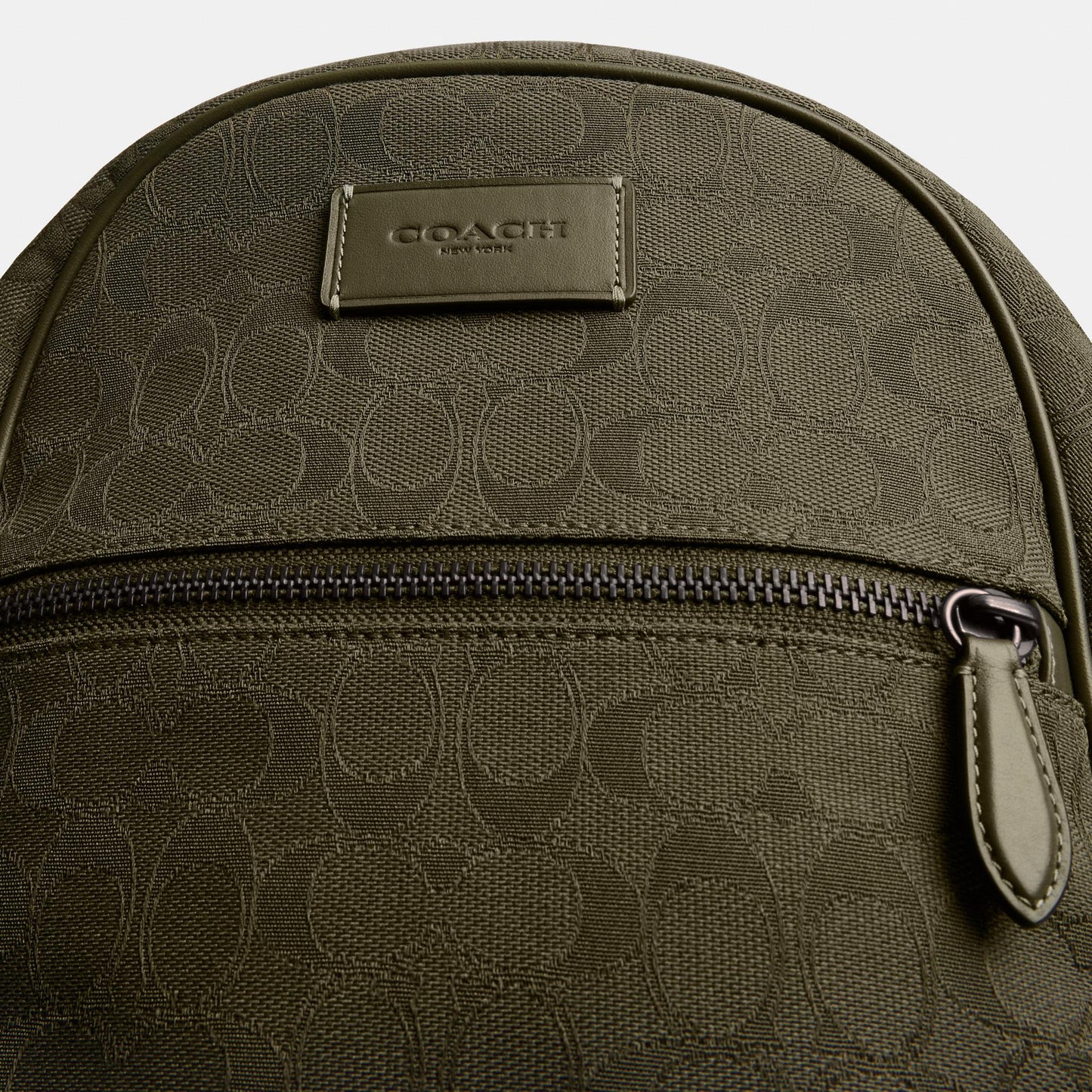 CAK98-THEO BACKPACK IN SIGNATURE JACQUARD-Olive Drab