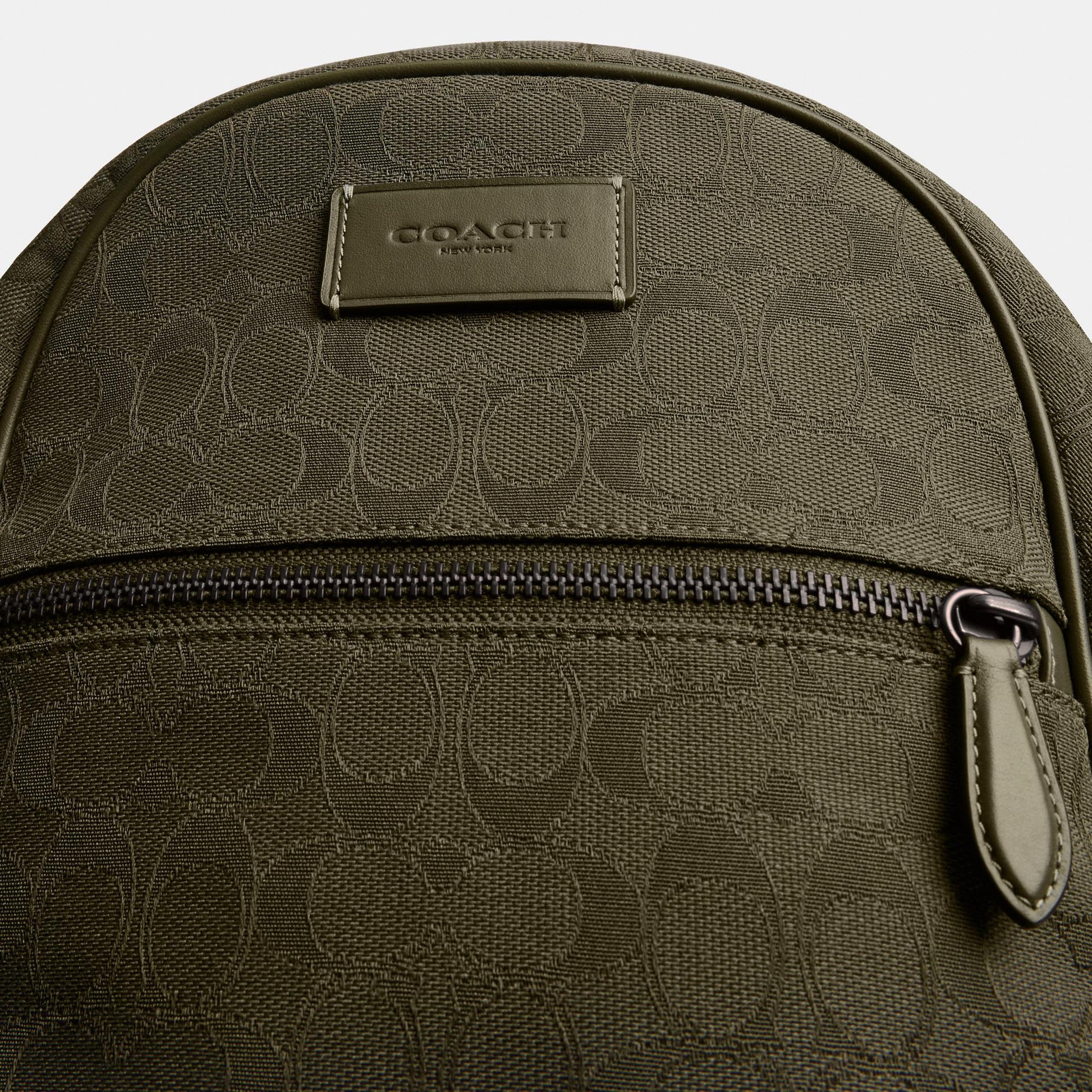 CAK98-THEO BACKPACK IN SIGNATURE JACQUARD-Olive Drab