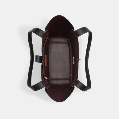 CAL17-Hadley Turnlock Tote Bag-Im/Black