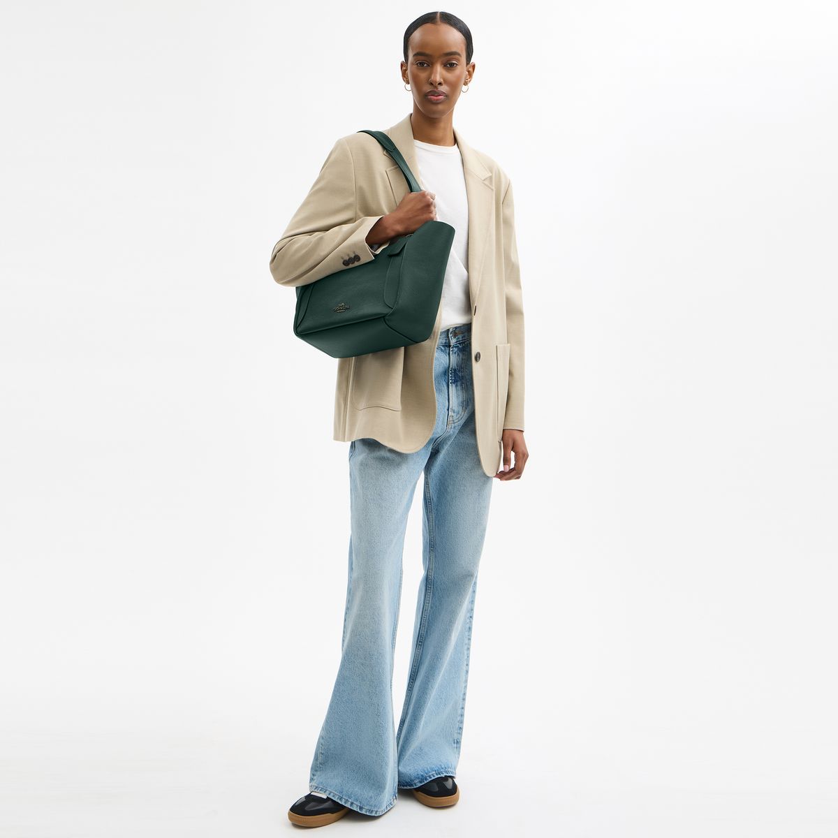 CAL17-Hadley Turnlock Tote Bag-Qb/Dark Teal