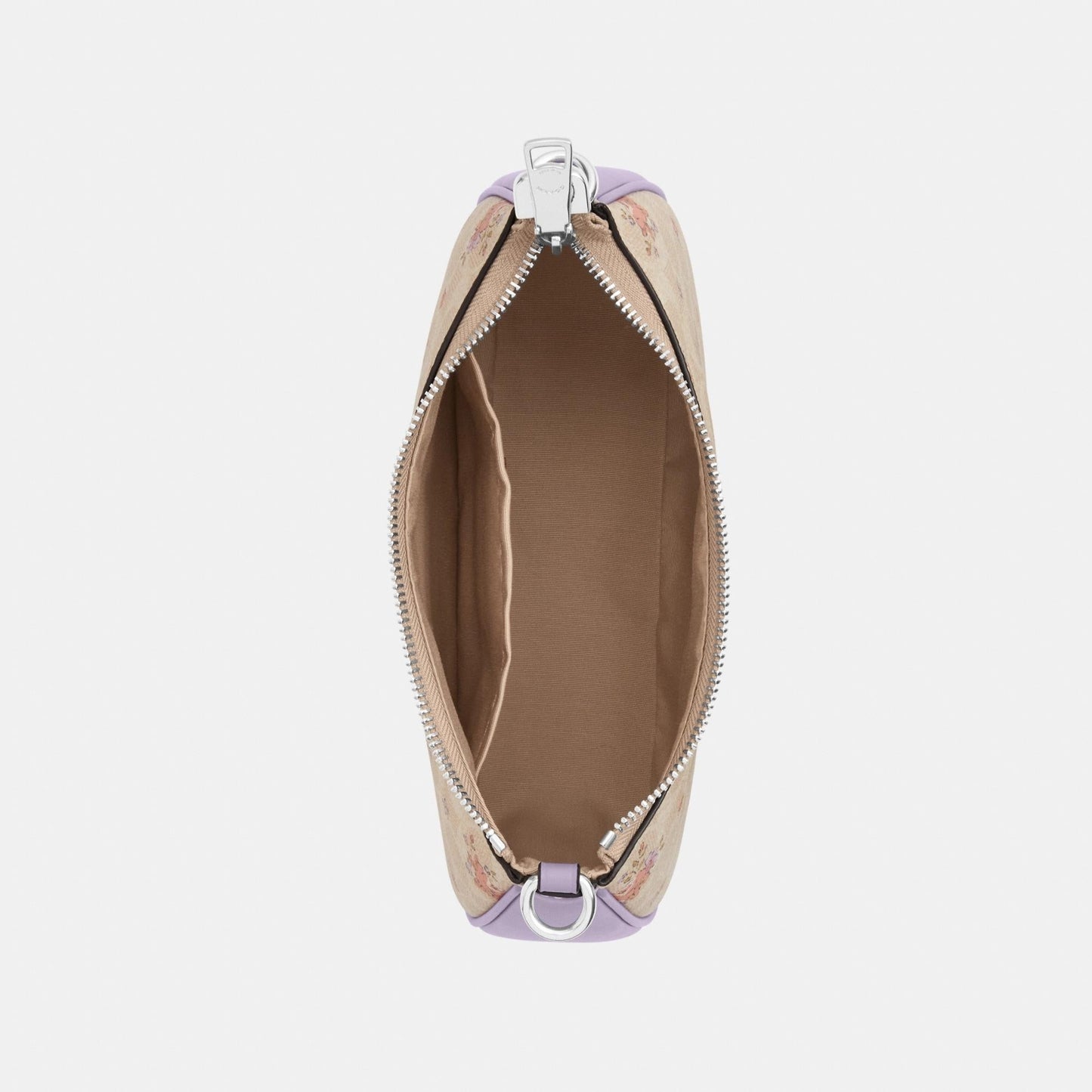 CAL37-TERI SHOULDER BAG IN SIGNATURE CANVAS WITH FLORAL PRINT-SV/SAND MULTI