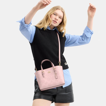 CAL50-MOLLIE TOTE BAG 25 IN SIGNATURE CANVAS-IM/Powder Pink