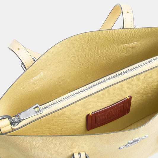 CAL50-MOLLIE TOTE BAG 25 IN SIGNATURE CANVAS-SV/Hay