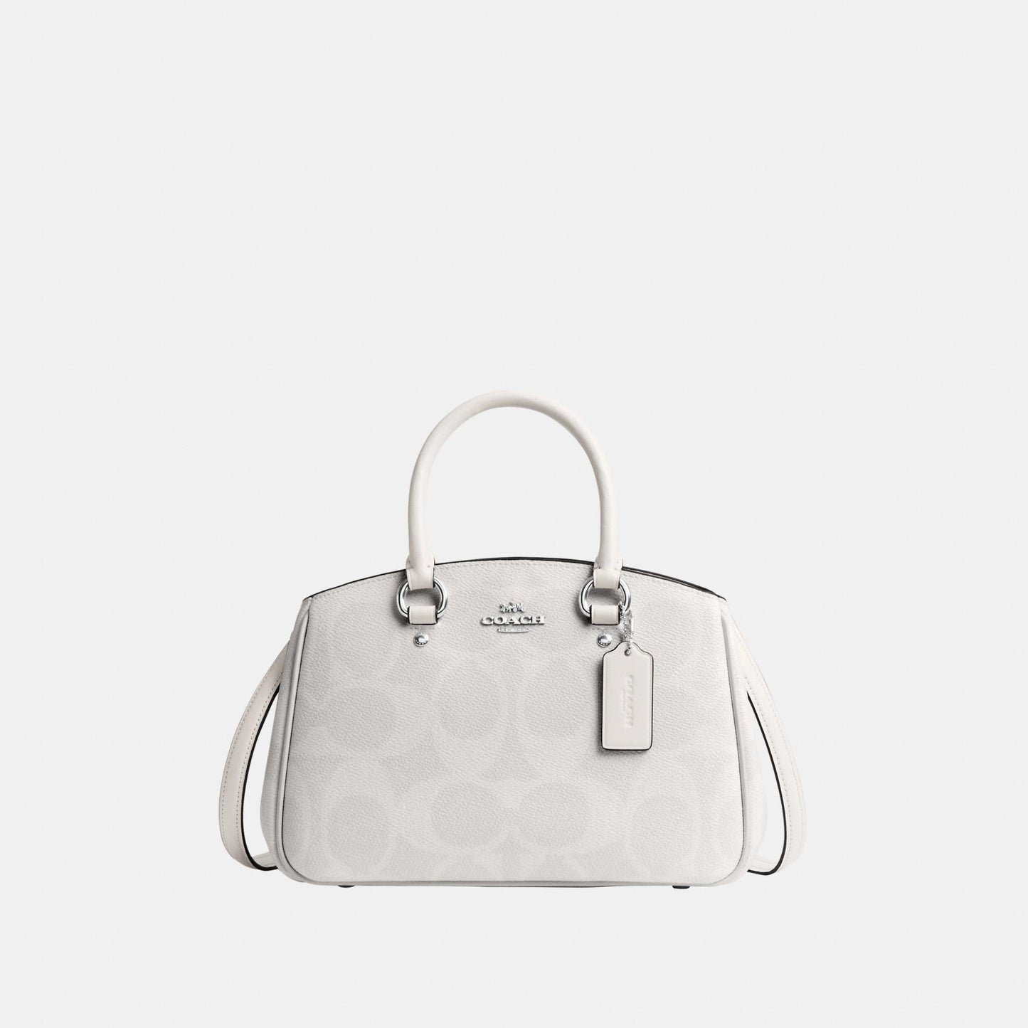CAL53-SAVANNAH SMALL CARRYALL BAG IN SIGNATURE CANVAS-SV/White/Chalk