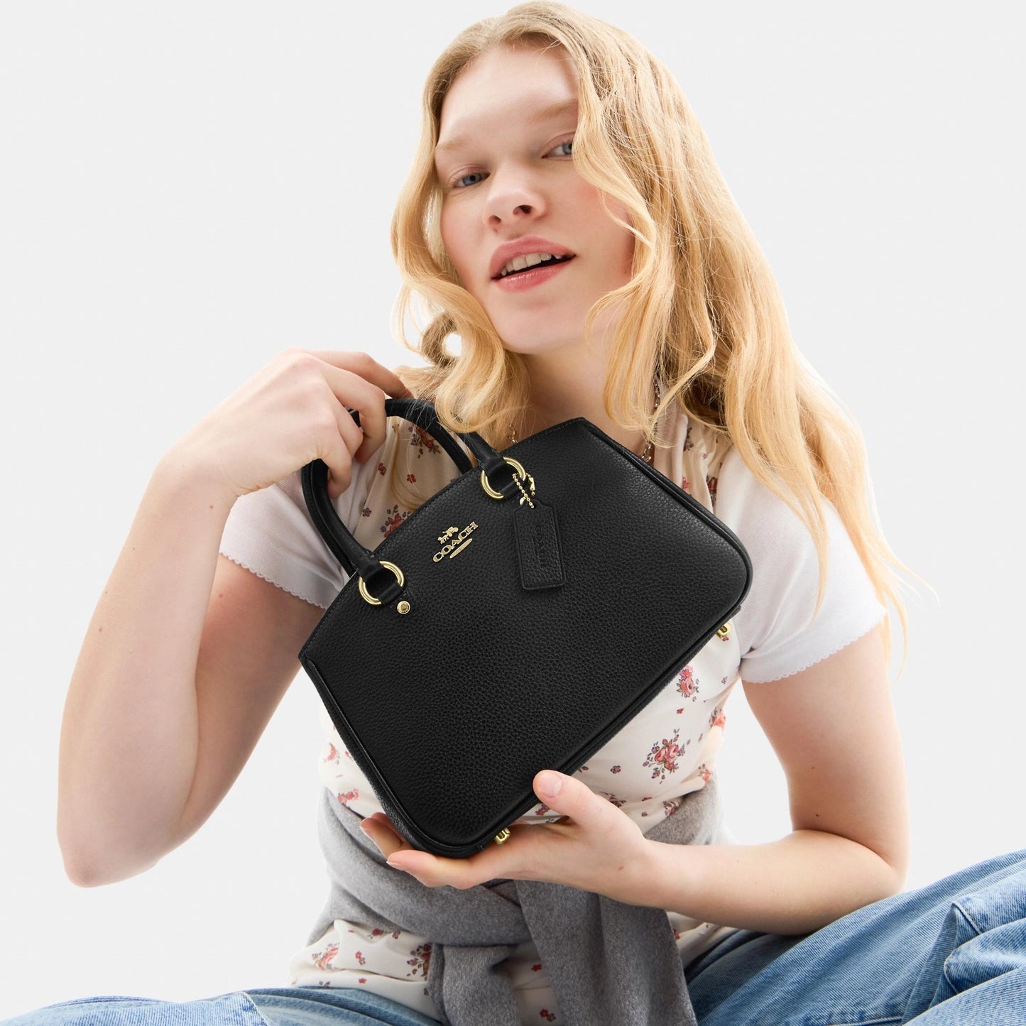 CAL54-SAVANNAH SMALL CARRYALL BAG-IM/Black