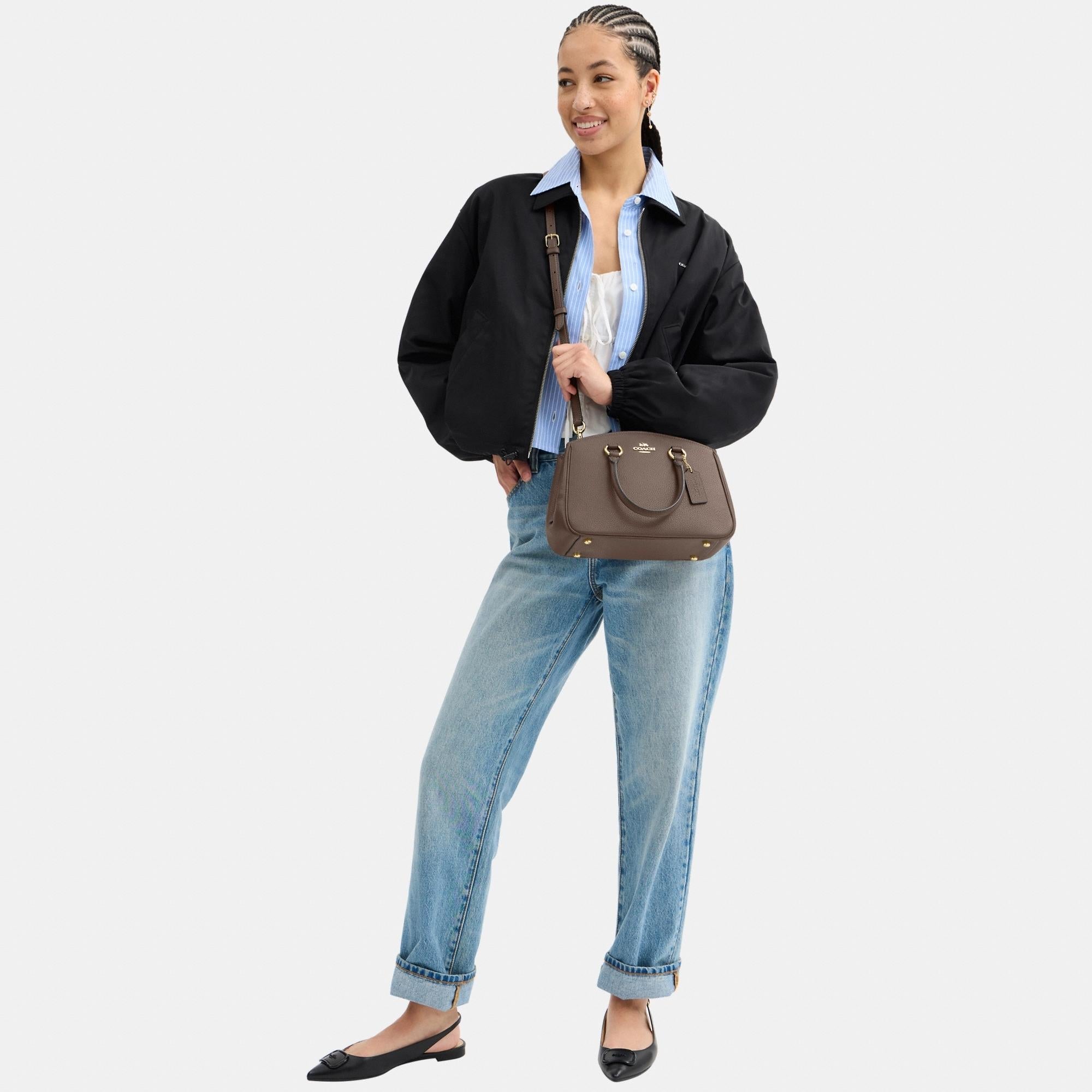 CAL54-SAVANNAH SMALL CARRYALL BAG-IM/Dark Stone