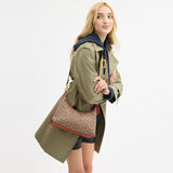CAM23-JULIET SHOULDER BAG IN SIGNATURE CANVAS-B4/Tan Caramel