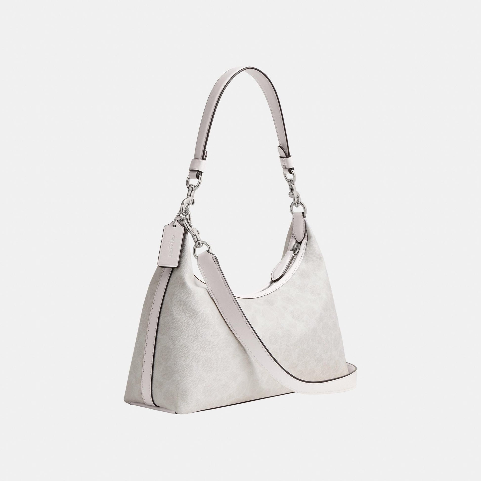 CAM23-JULIET SHOULDER BAG IN SIGNATURE CANVAS-LH/White Chalk