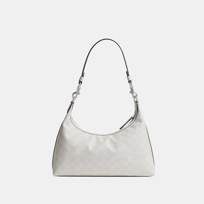 CAM23-JULIET SHOULDER BAG IN SIGNATURE CANVAS-LH/White Chalk