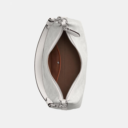 CAM23-JULIET SHOULDER BAG IN SIGNATURE CANVAS-LH/White Chalk