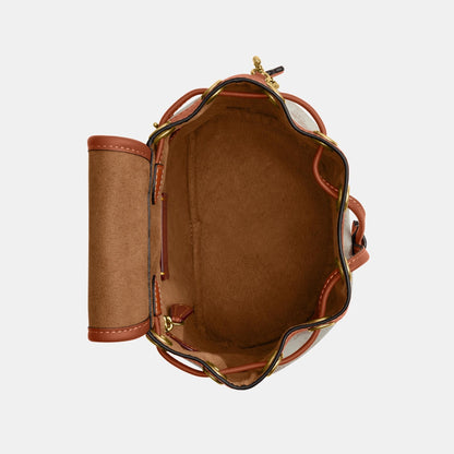 CAM31-HARPER BACKPACK WITH HORSE AND CARRIAGE PRINT-B4/Chalk Burnished Amber