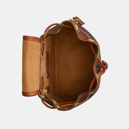 CAM31-HARPER BACKPACK WITH HORSE AND CARRIAGE PRINT-B4/Truffle Burnished Amber