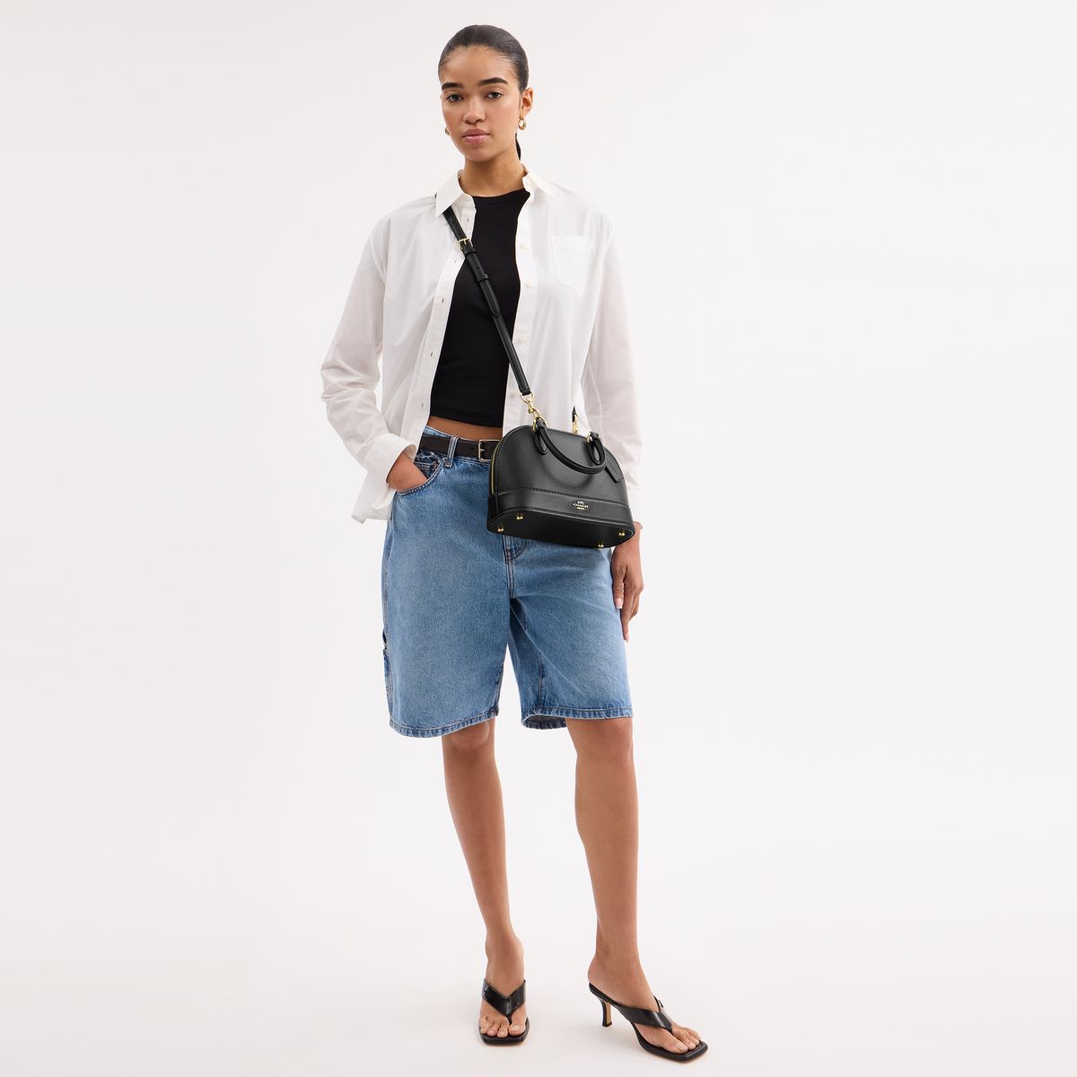 CAM55-Sabrina Satchel Bag-Im/Black