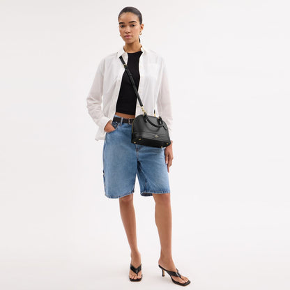 CAM55-Sabrina Satchel Bag-Im/Black