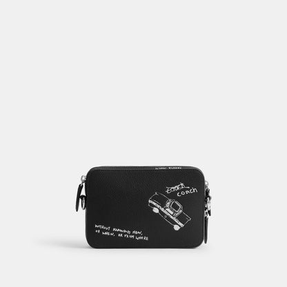CAM68-Charter Crossbody Bag 19 With Sketch Print-Black Multi.