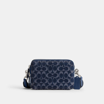 CAM69-CHARTER CROSSBODY BAG 19 IN SIGNATURE DENIM-Deep Blue