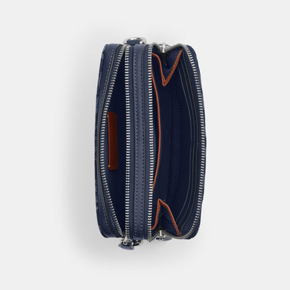 CAM69-CHARTER CROSSBODY BAG 19 IN SIGNATURE DENIM-Deep Blue