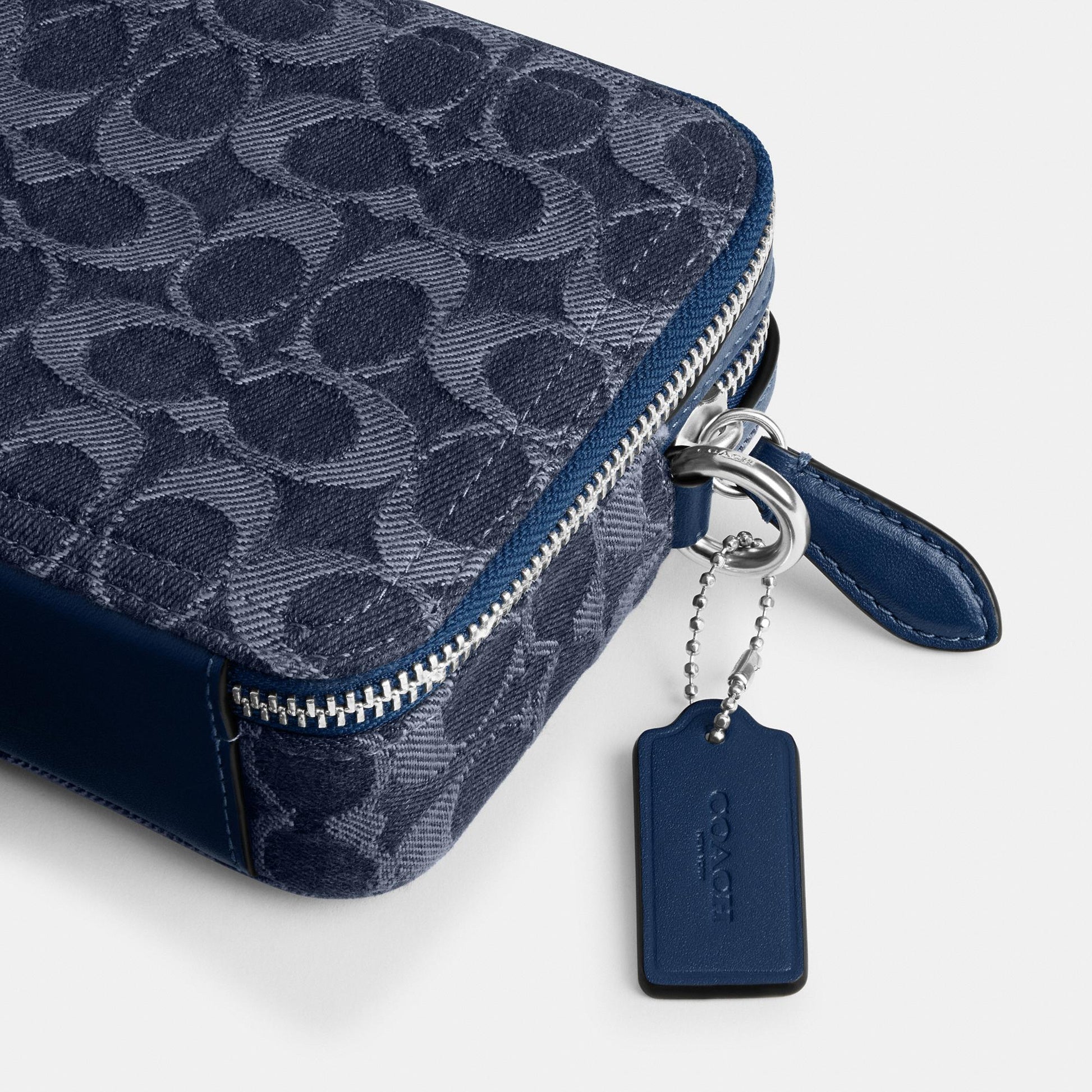 CAM69-CHARTER CROSSBODY BAG 19 IN SIGNATURE DENIM-Deep Blue