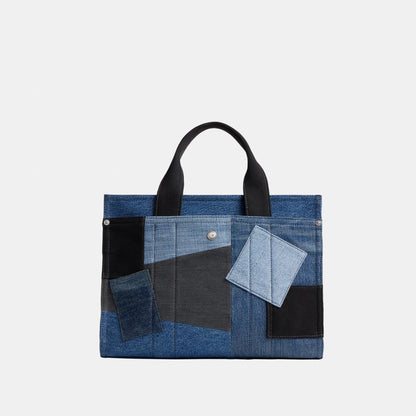 CAM72-CARGO TOTE BAG WITH PATCHWORK-LH/Denim Multi