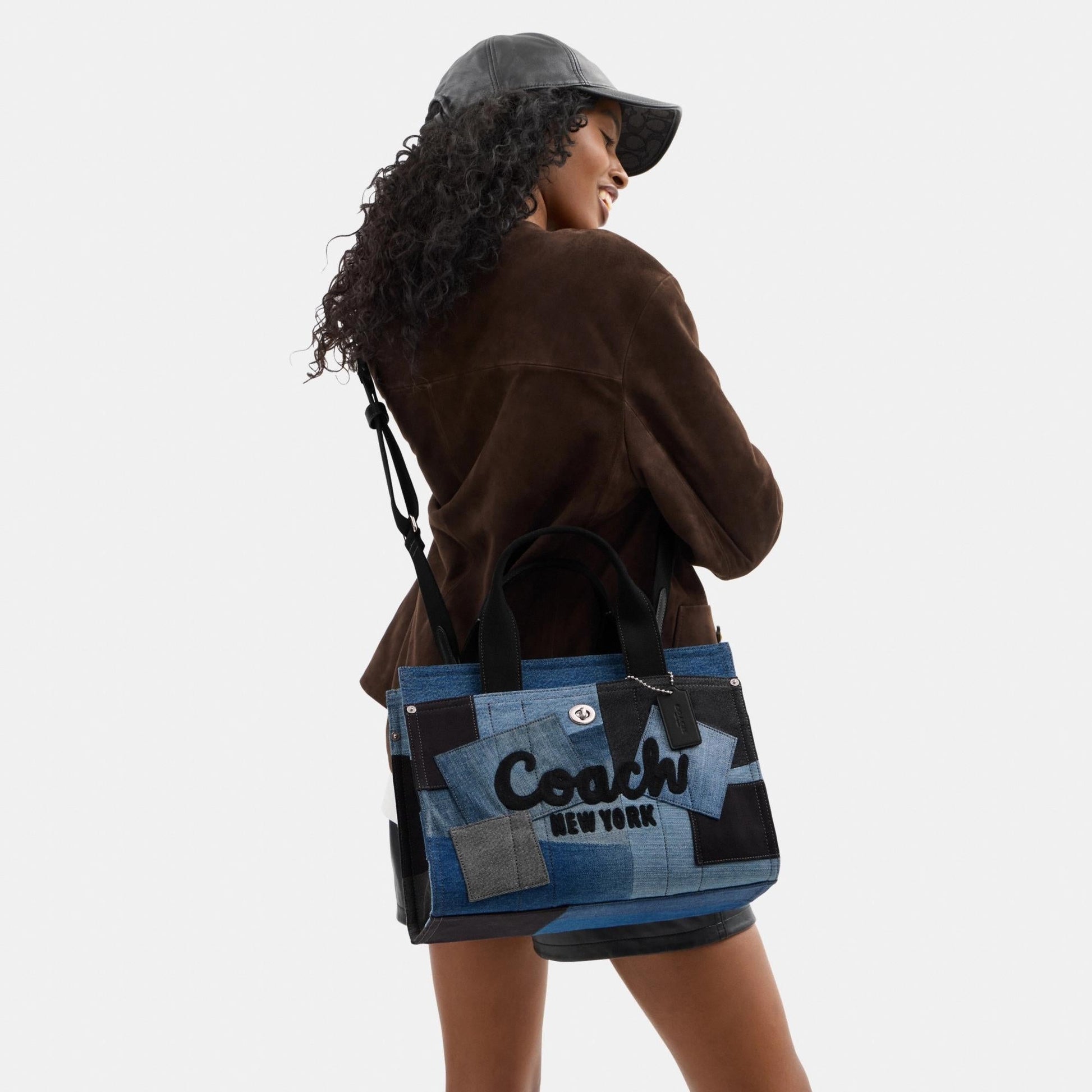 CAM72-CARGO TOTE BAG WITH PATCHWORK-LH/Denim Multi
