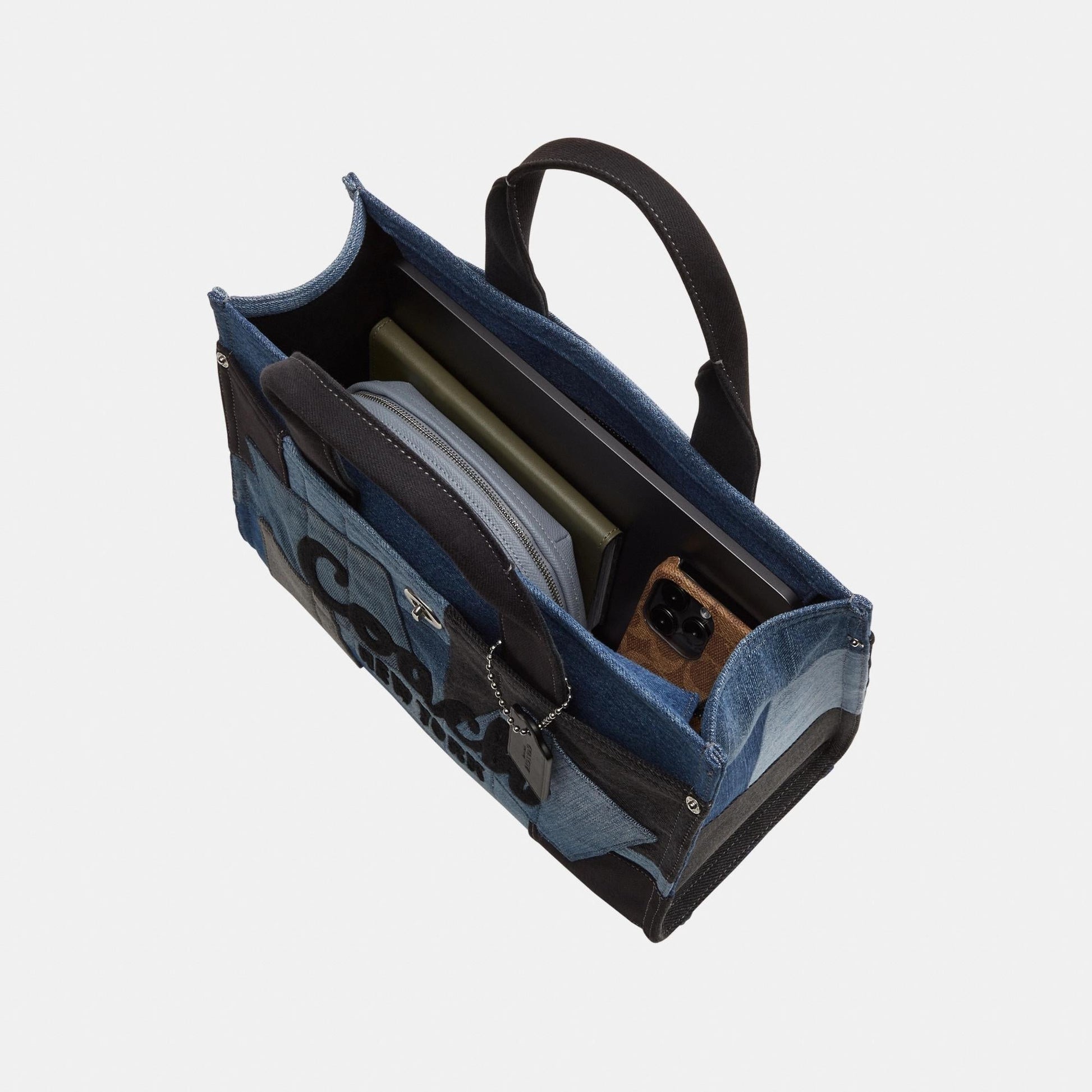 CAM72-CARGO TOTE BAG WITH PATCHWORK-LH/Denim Multi