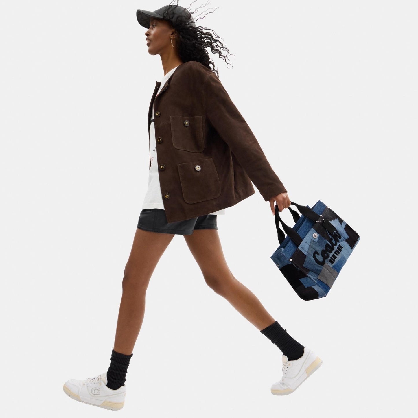 CAM72-CARGO TOTE BAG WITH PATCHWORK-LH/Denim Multi