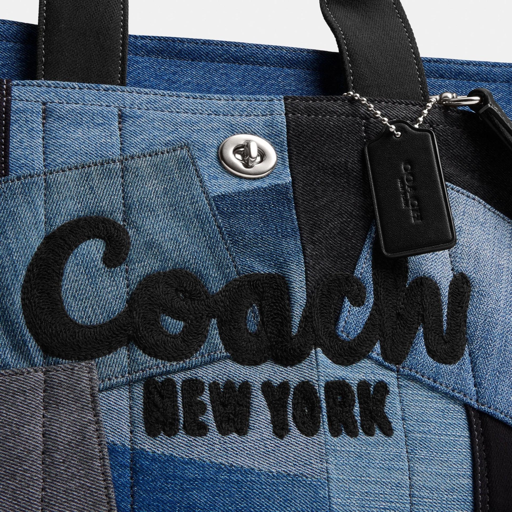 CAM72-CARGO TOTE BAG WITH PATCHWORK-LH/Denim Multi