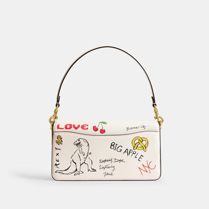 CAM85-Tabby Shoulder Bag 26 With Sketch Print-B4/Chalk Multi