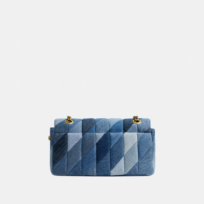 CAM91-TABBY SHOULDER BAG 26 WITH PATCHWORK QUILTING-B4/DENIM MULTI