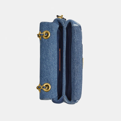 CAM93-TABBY SHOULDER BAG 20 WITH PATCHWORK QUILTING-B4/DENIM MULTI