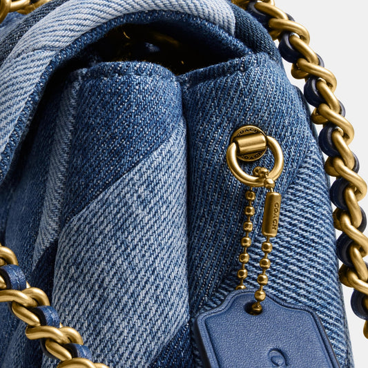 CAM93-TABBY SHOULDER BAG 20 WITH PATCHWORK QUILTING-B4/DENIM MULTI