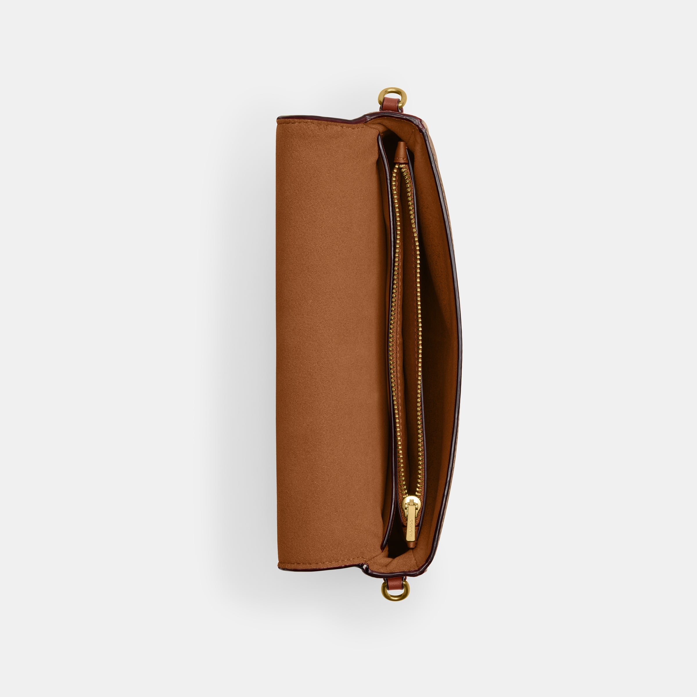 CAO03-Mila Crossbody Bag In Signature Canvas-B4/Tan Caramel