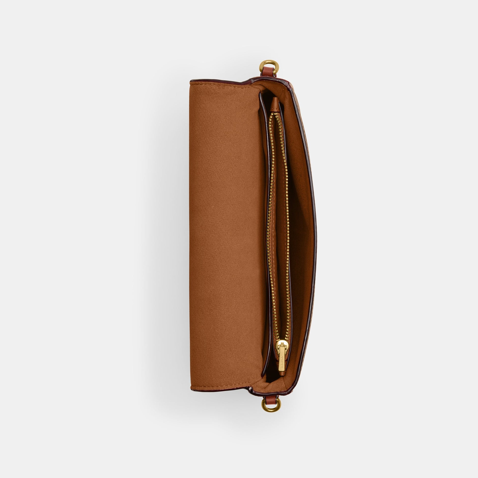 CAO03-Mila Crossbody Bag In Signature Canvas-B4/Tan Caramel