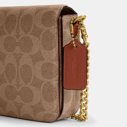 CAO03-Mila Crossbody Bag In Signature Canvas-B4/Tan Caramel