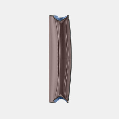 CAO18-Mila Long Flap Wallet In Colorblock-B4/Ash Multi