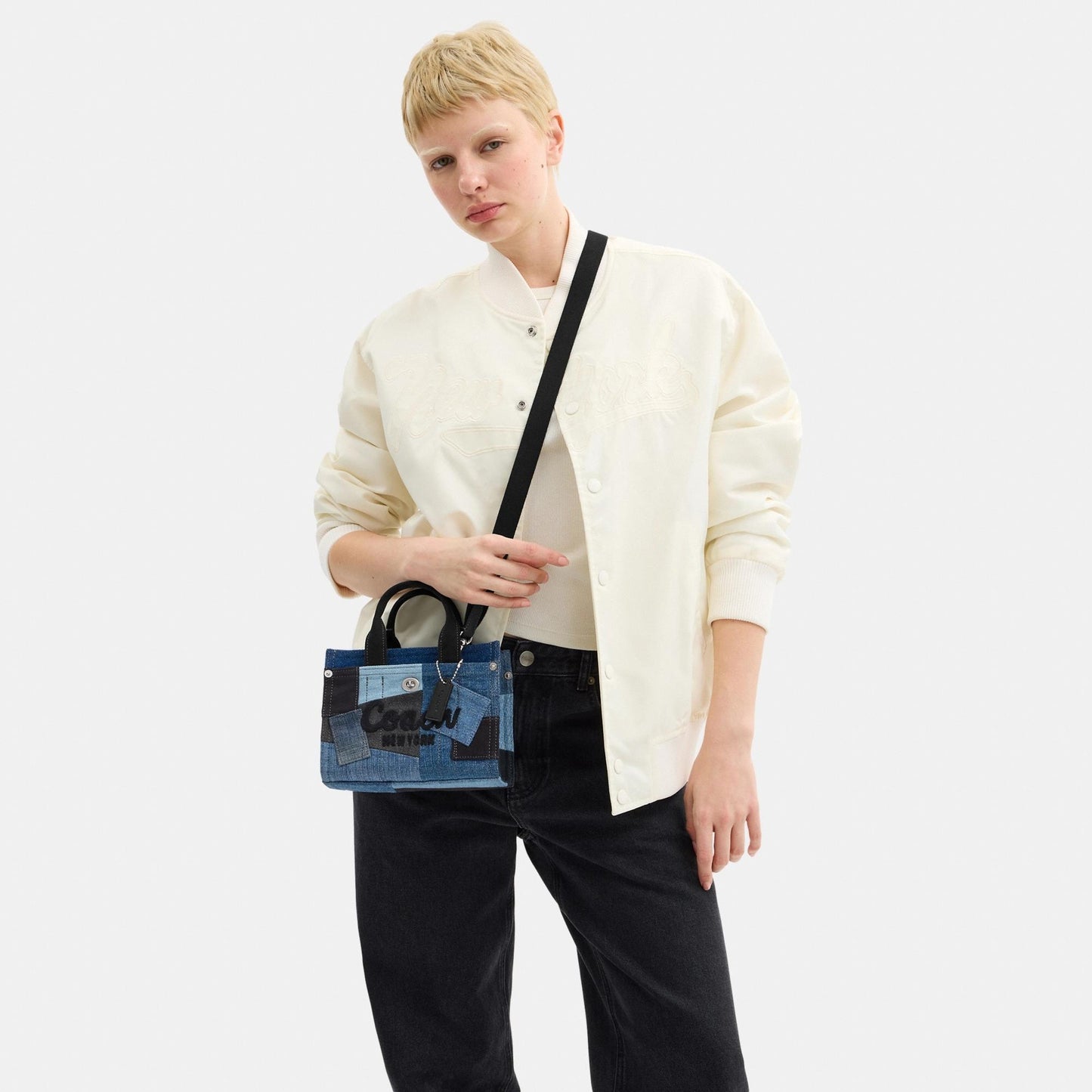 CAO32-CARGO TOTE BAG 20 WITH PATCHWORK-LH/Denim Multi