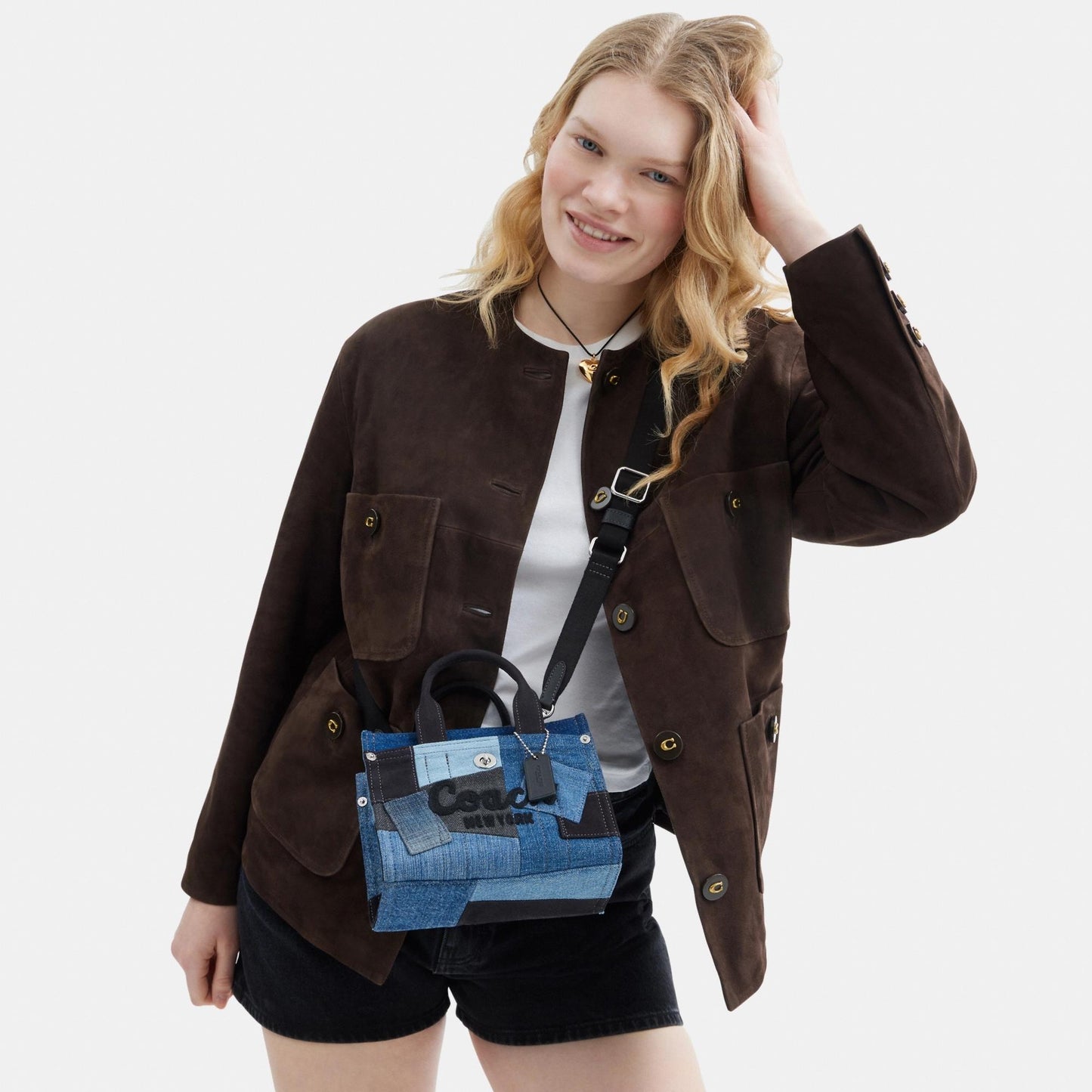 CAO32-CARGO TOTE BAG 20 WITH PATCHWORK-LH/Denim Multi