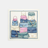 29CAS76-Stacked Tabby Printed Silk Square-Chalk Multi