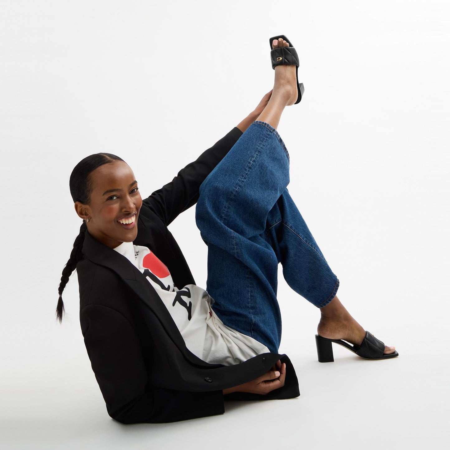 Holly Block Heel Sandal With Quilting