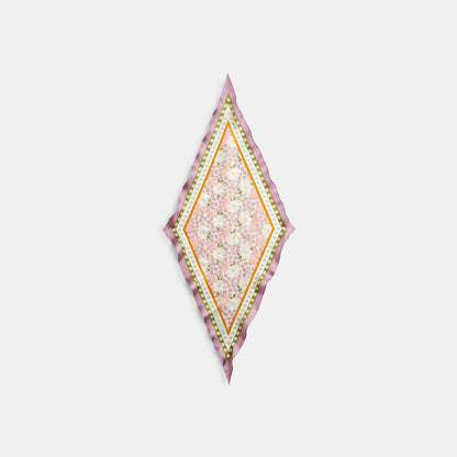 29CAT19-Vintage Floral Printed Silk Diamond-Lilac / Multi